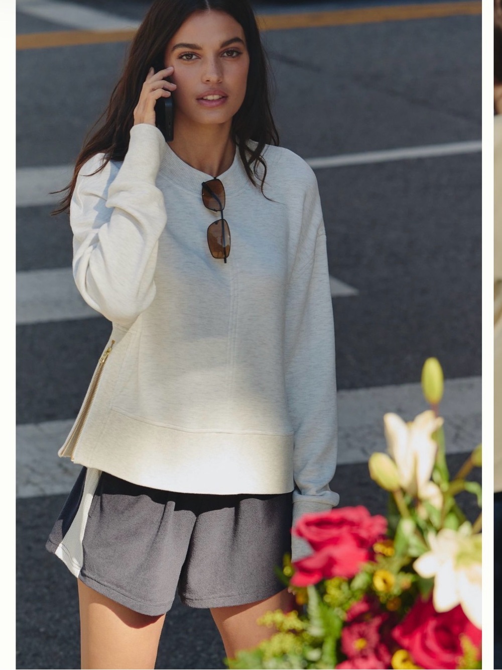 Anthropologie Varley Philippe Crop Sweatshirt